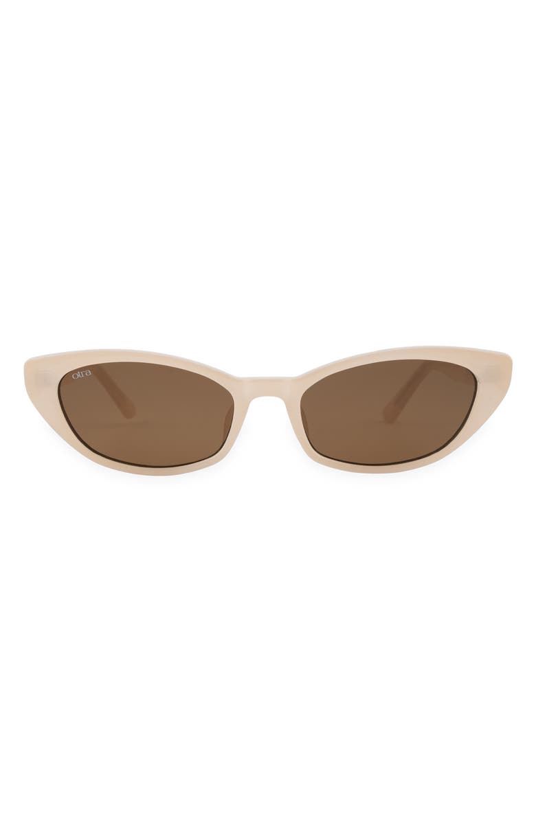 OTRA EYEWEAR Shona Cat Eye Sunglasses, Main, color, Frosted Ivory/ Brown