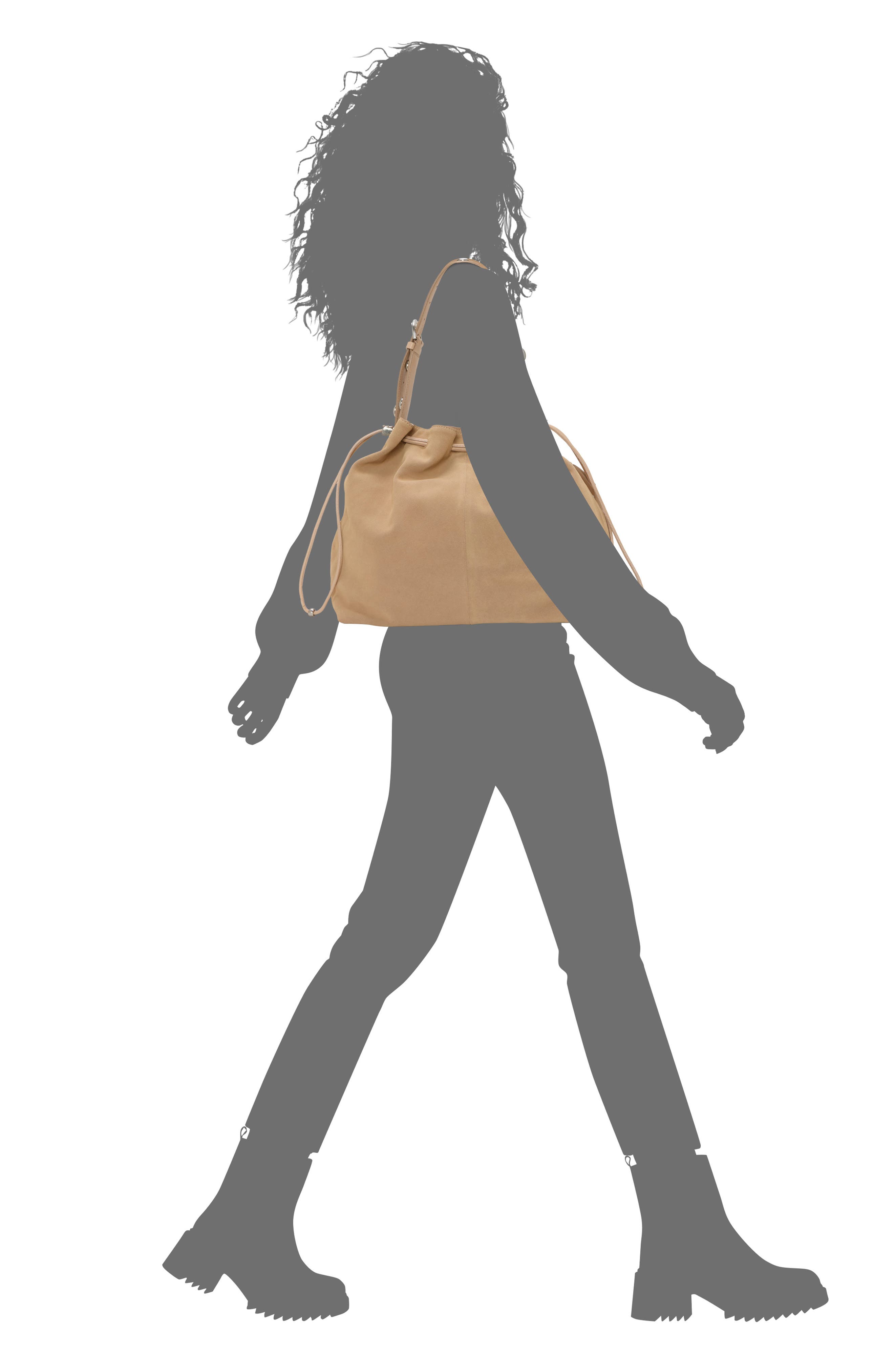 Vince Camuto Pippa Leather Bucket Bag, Alternate, color, Medium Brown