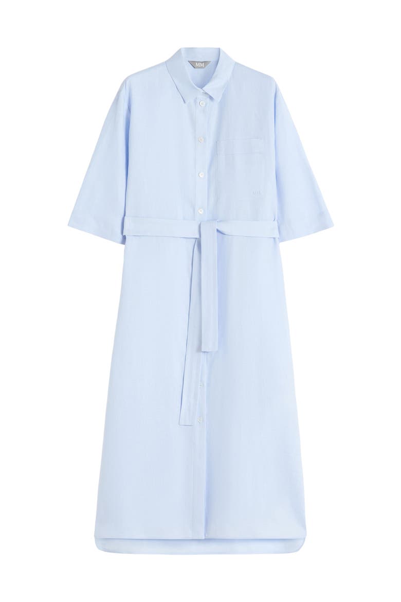 Tabella Belted Linen Shirtdress, Alternate, color, SKY BLUE