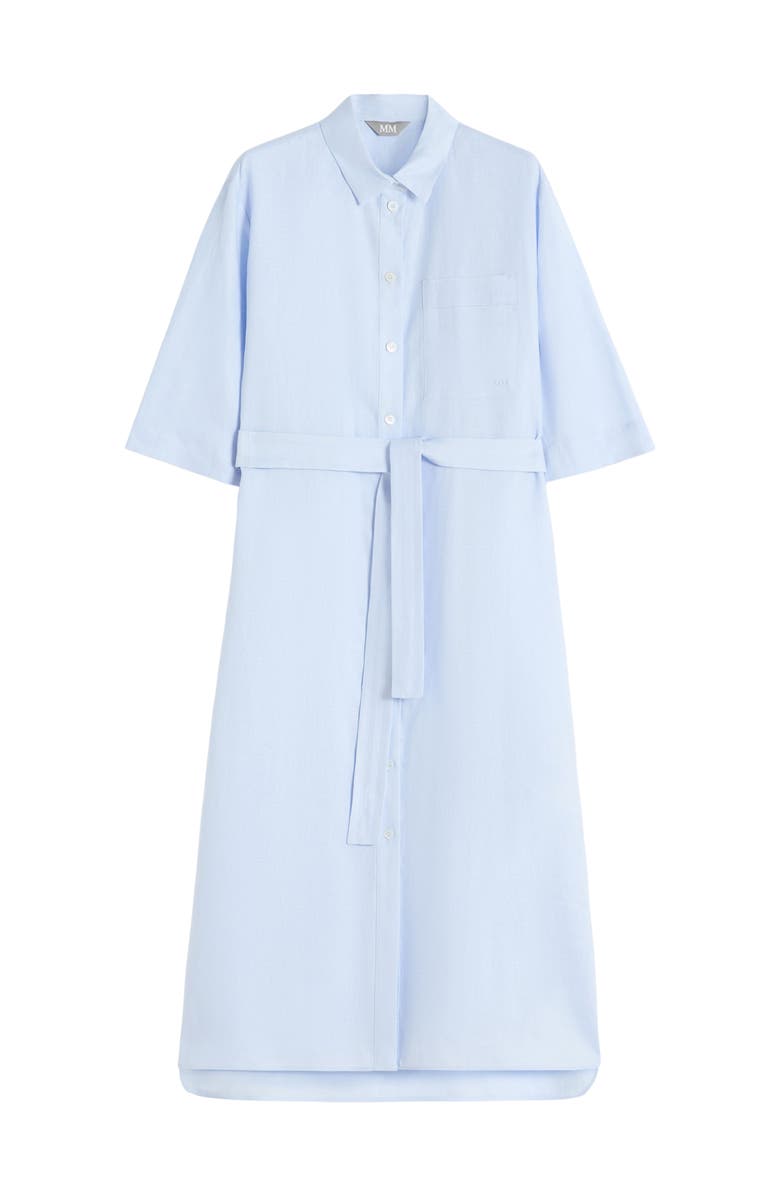 MM by Max Mara Tabella Belted Linen Shirtdress, Alternate, color, Sky Blue