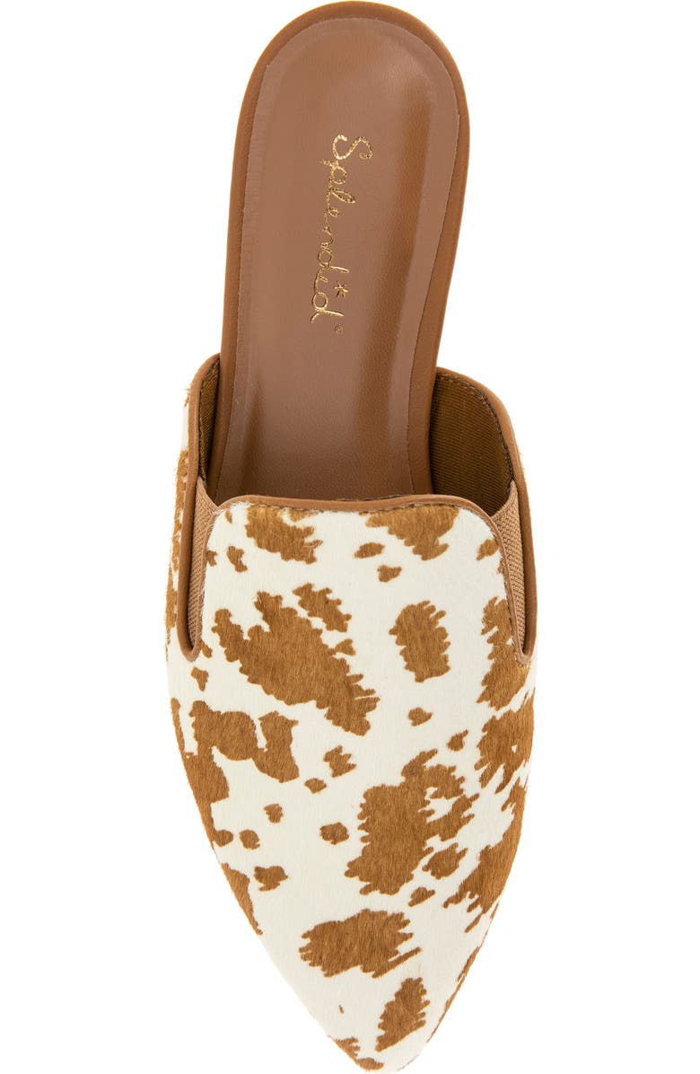 Splendid Liza Pointed Toe Mule, Alternate, color, Caramel Cow Print