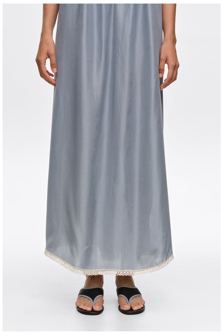 Silk Lace Strap Maxi Dress, Alternate, color, LIGHT BLUE