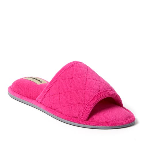 DEARFOAMS DEARFOAMS BEATRICE QUILTED MICROFIBER TERRY SHOWER SLIDE SLIPPER