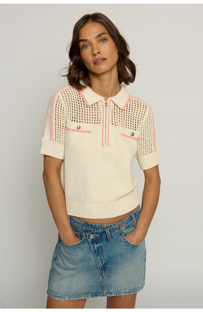 Central Park West Mesh Yoke Polo, Main, color, 