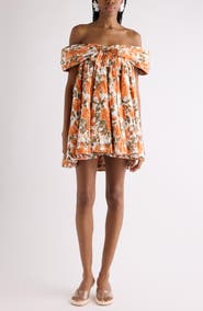 Chloé Rose Print Organic Cotton Poplin Babydoll Dress