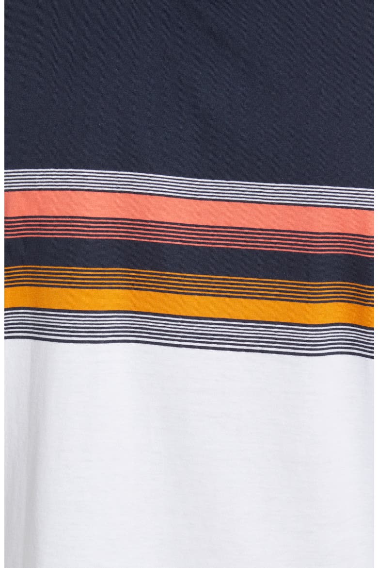 Stripe Colorblock Cotton Polo, Alternate, color, DARK SAPPHIRE