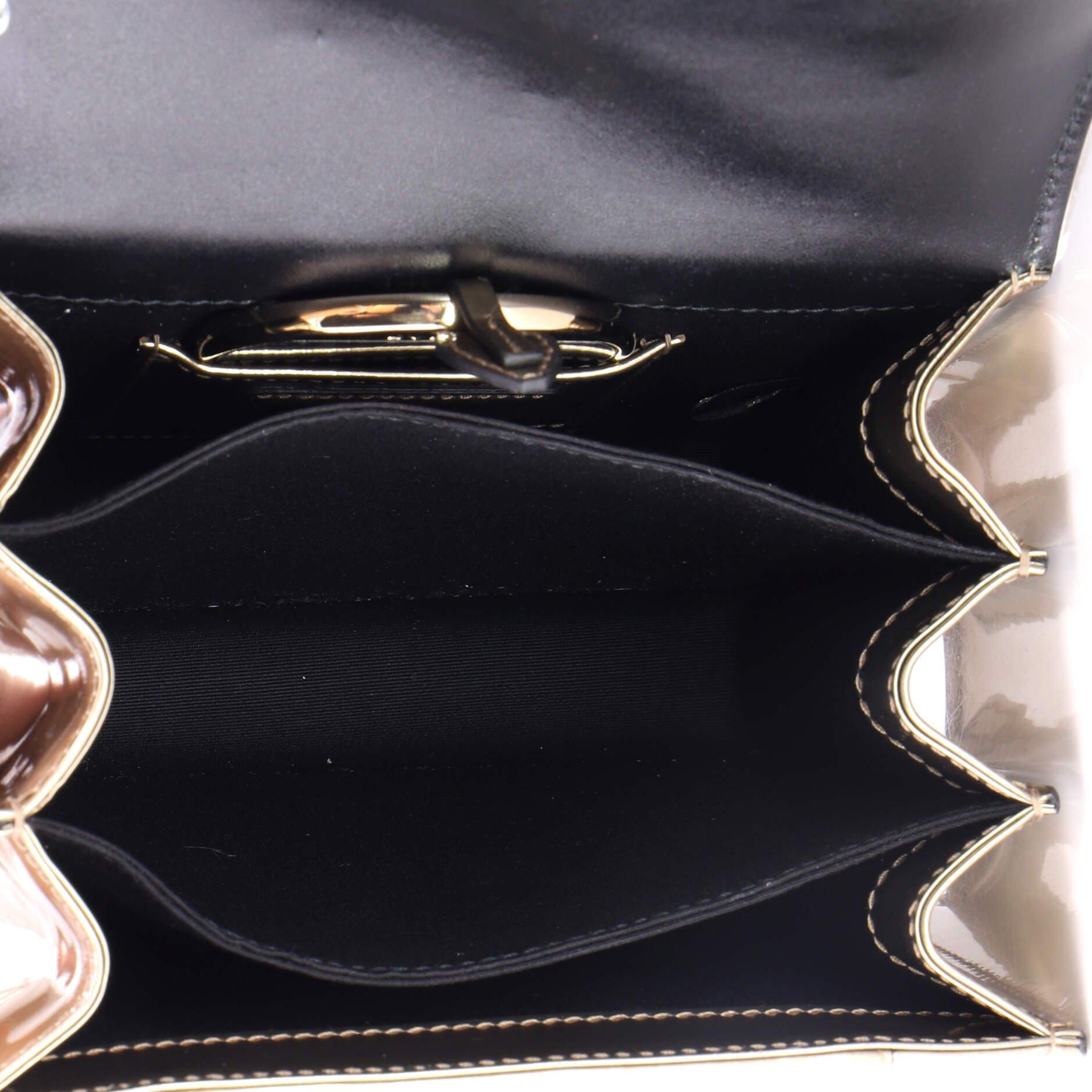 Serpenti Top Handle Bag Patent Small, Alternate, color, Metallic Gold