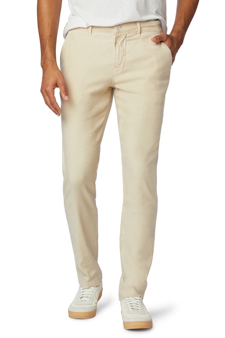 Classic Slim Straight Fit Stretch Linen Blend Chino Pants, Main, color, LIGHT SAND