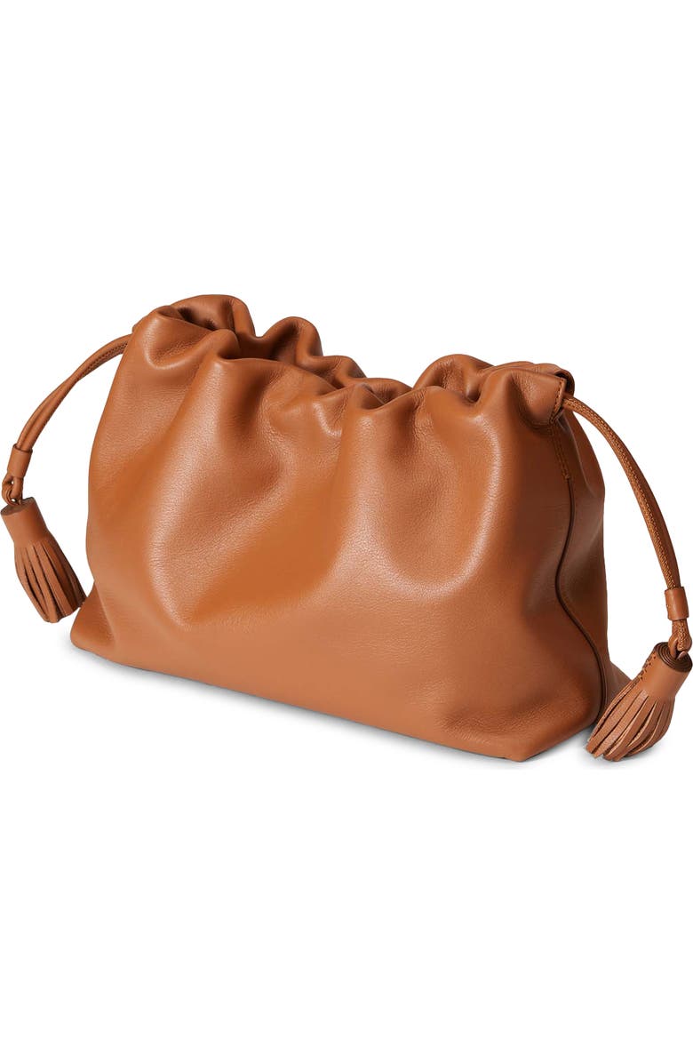 Veronica Beard Stash Leather Drawstring Clutch, Alternate, color, Hazelwood