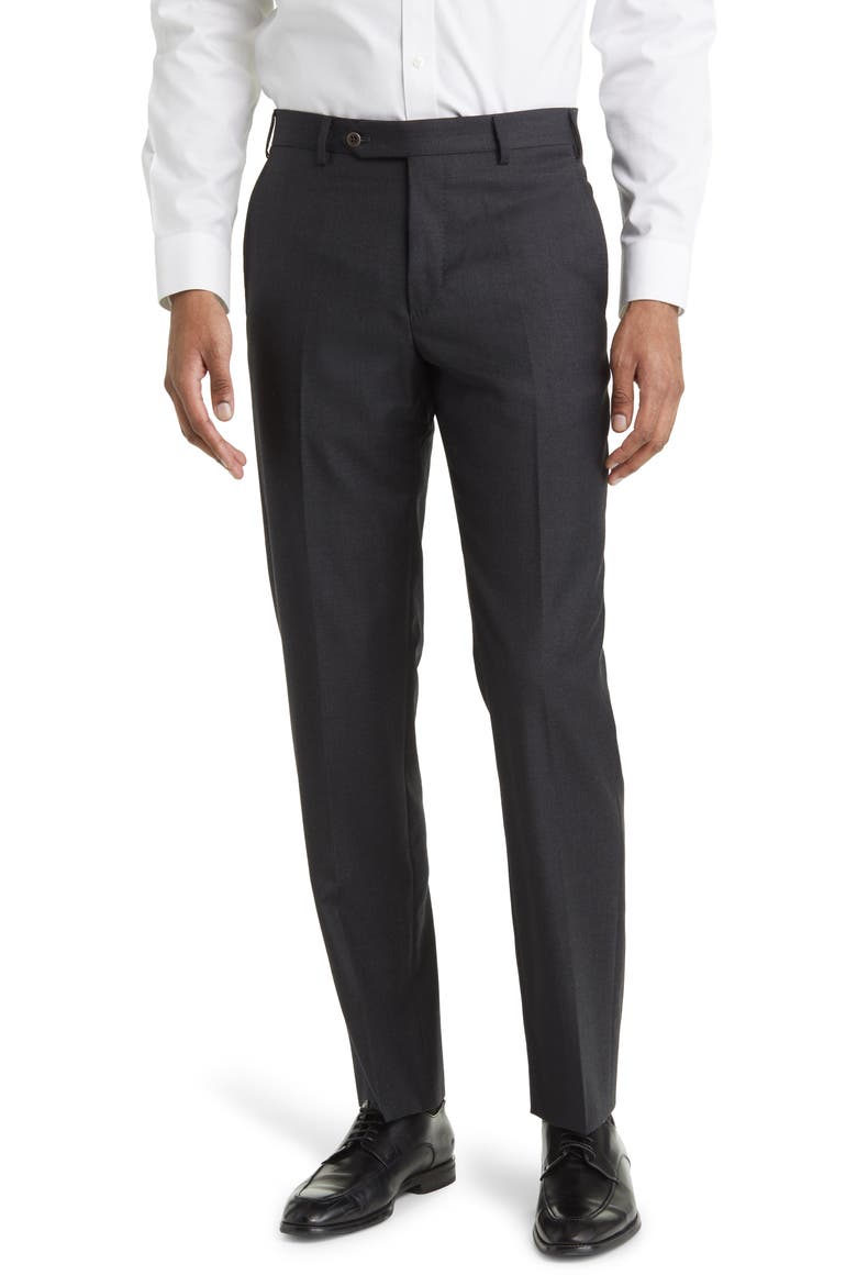 Devon Super 110s Serge Trousers, Main, color, DARK GREY