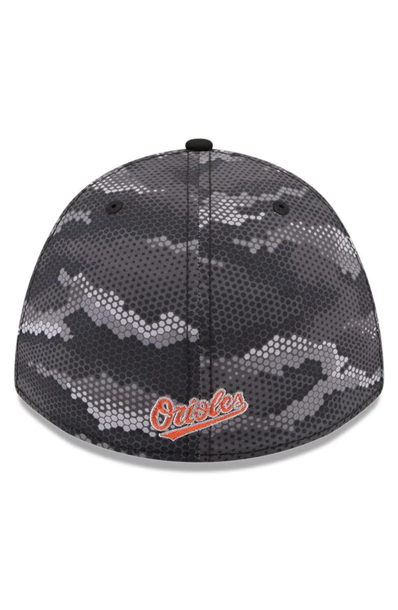 New Era Men's New Era Black Baltimore Orioles Camo 39THIRTY A-Frame Flex Hat, Alternate, color, Black