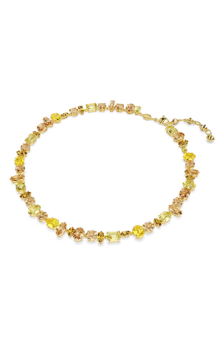 Swarovski Gema Necklace, Alternate, color, Gold