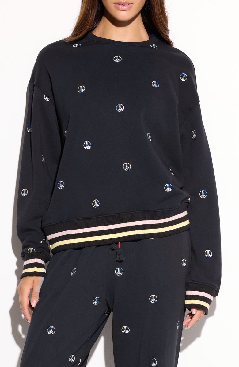 Spiritual Gangster Astrid Relaxed Fit Cotton Blend Sweatshirt, Main, color, Black