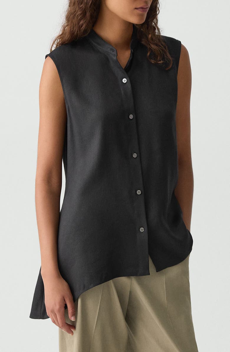 Theory Asymmetric Drape Sleeveless Top, Alternate, color, 