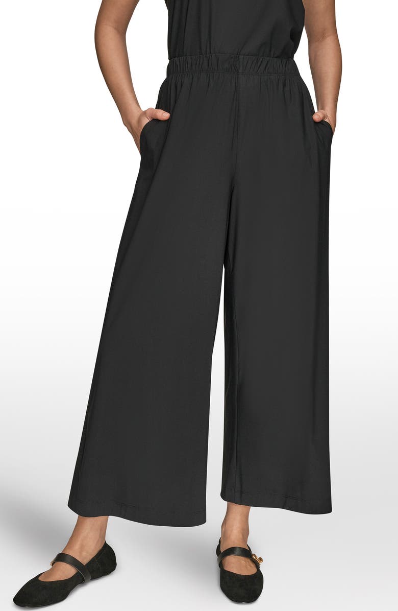 Donna Karan New York Relaxed Wide Leg Pants, Main, color, Black