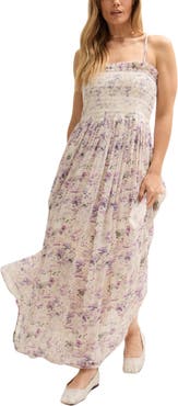 Lily and Lionel London Annie Smocked Print Maxi Dress