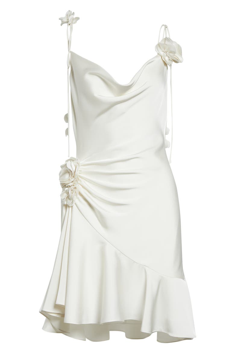 Ganessa Ruched Satin Dress, Alternate, color, IVORY