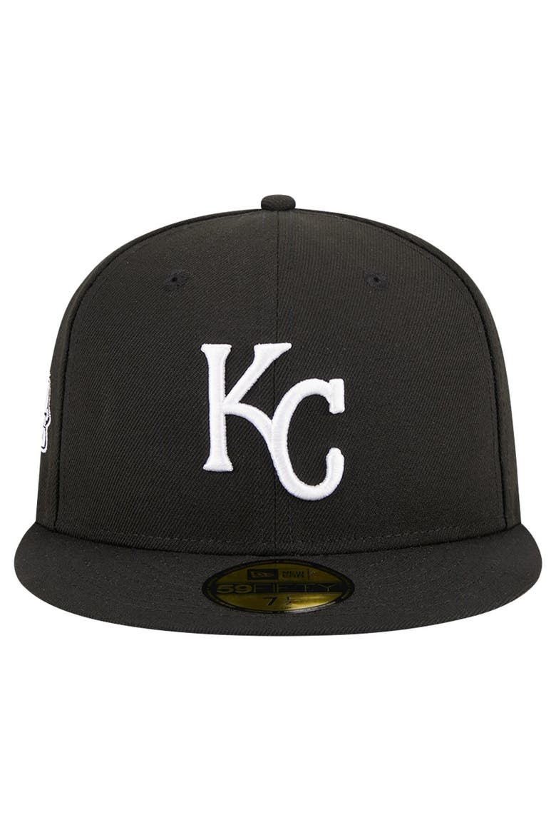 Men's New Era Black Kansas City Royals Logo 59FIFTY Fitted Hat, Alternate, color, Black