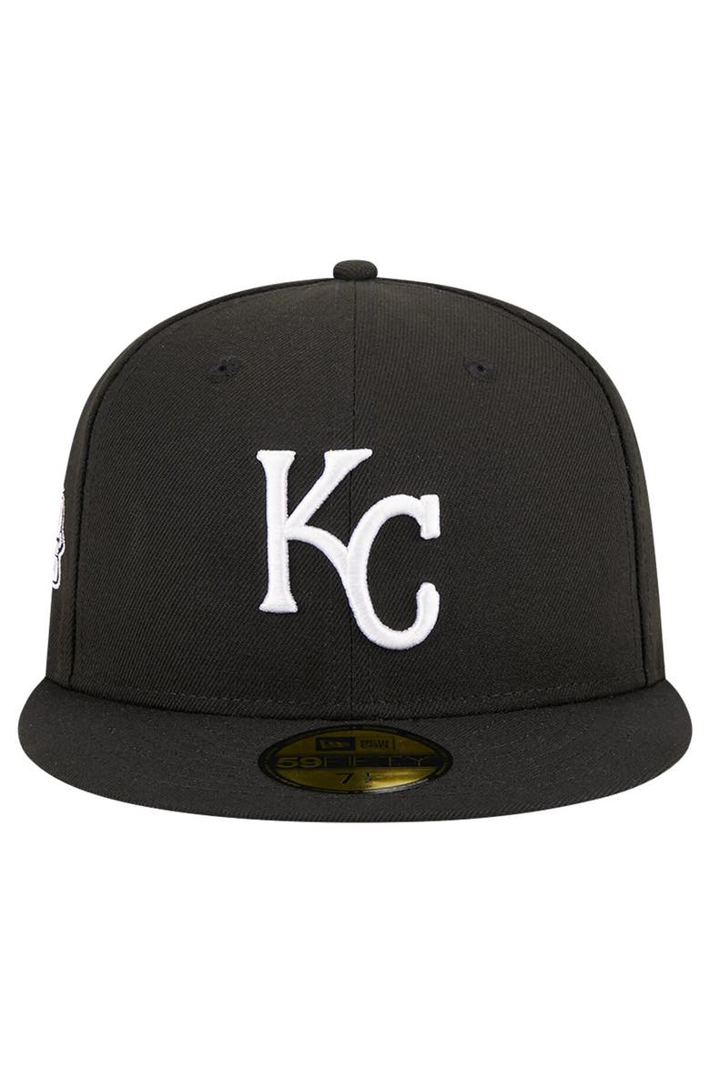 New Era Men's New Era Black Kansas City Royals Logo 59FIFTY Fitted Hat, Alternate, color, 