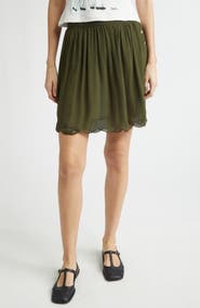 Bode Mab Button Silk Georgette Skirt