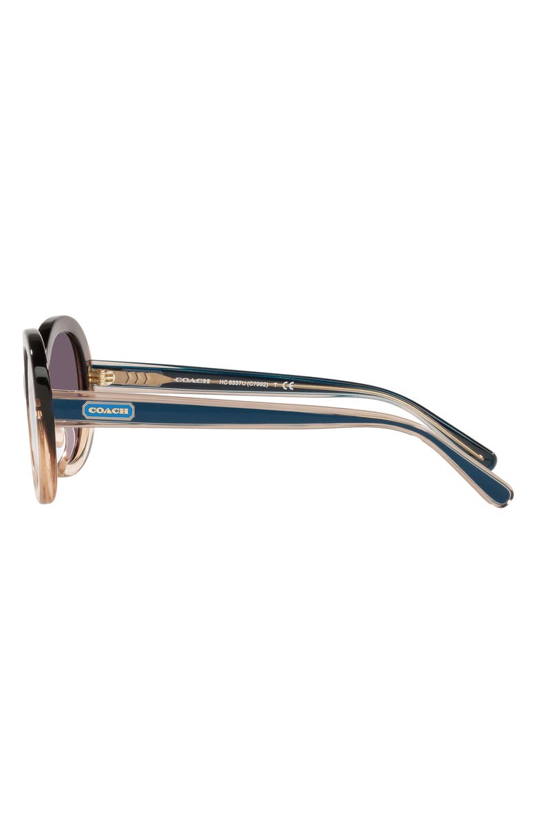 COACH 52mm Oval Sunglasses, Alternate, color, Brown Gradient