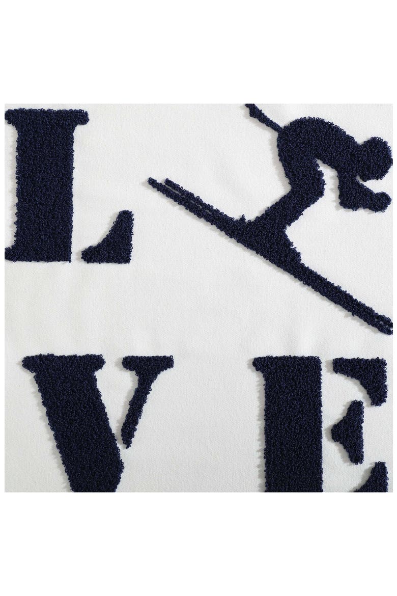 Love Ski Decorative Felt Accent Pillow, Alternate, color, DARK BLUE