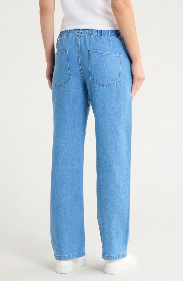 FLYING ANGEL Drawstring Waist Wide Leg Jeans, Alternate, color, Medium Light Wash