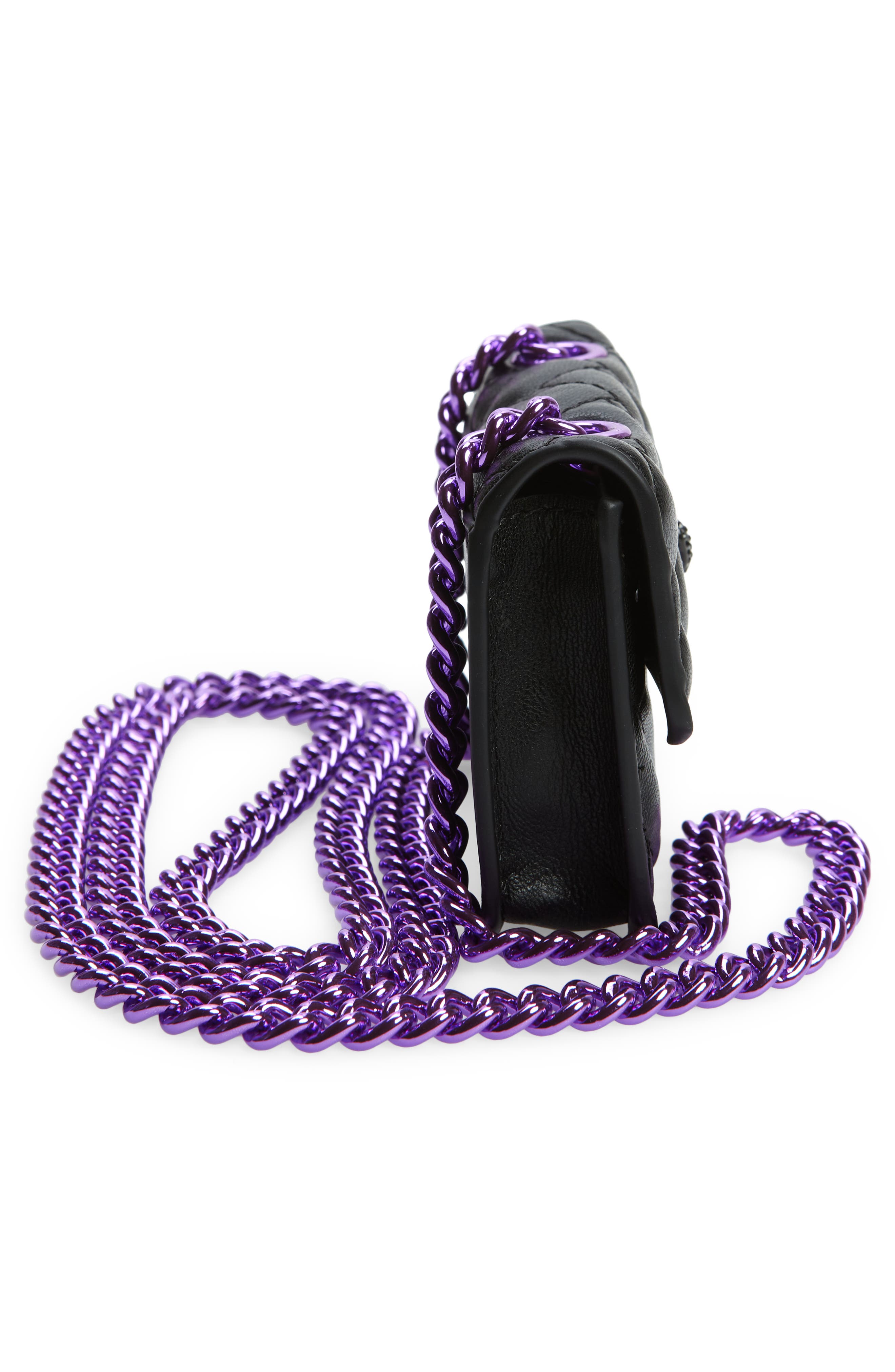 Kurt Geiger London Micro Kensington Glitter Quilted Crossbody Bag, Alternate, color, 