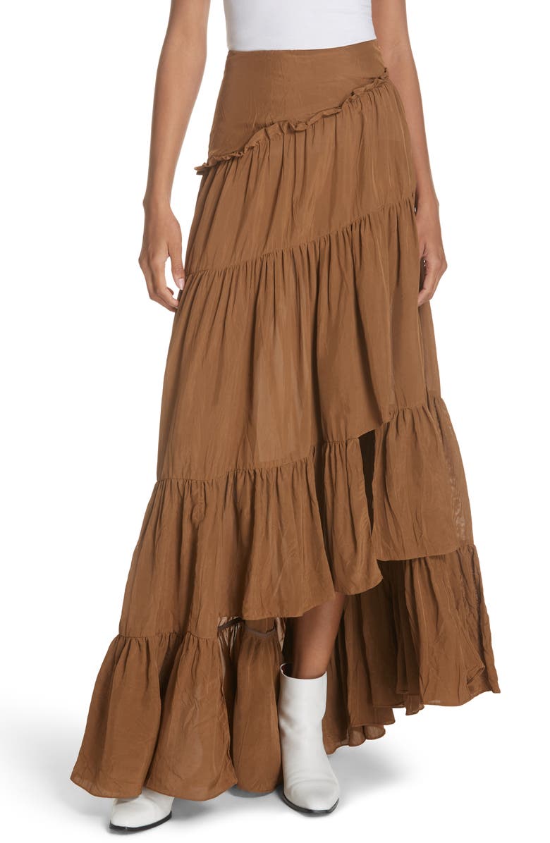 3.1 Phillip Lim Tiered Ruffle Maxi Skirt, Main, color, 