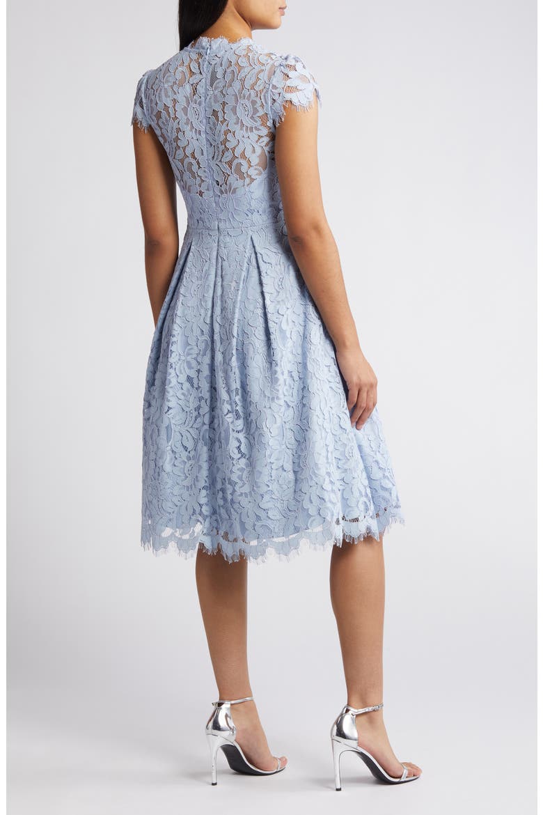 Lace Fit & Flare Cocktail Dress, Alternate, color, PERIWINKLE