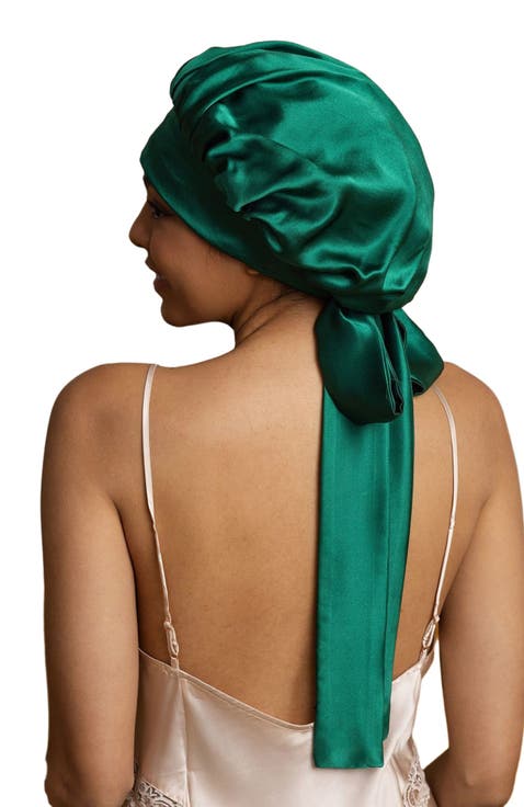 Women's Silk Casual Bonnet with Long Ribbons (Two-tone and Double-sided)