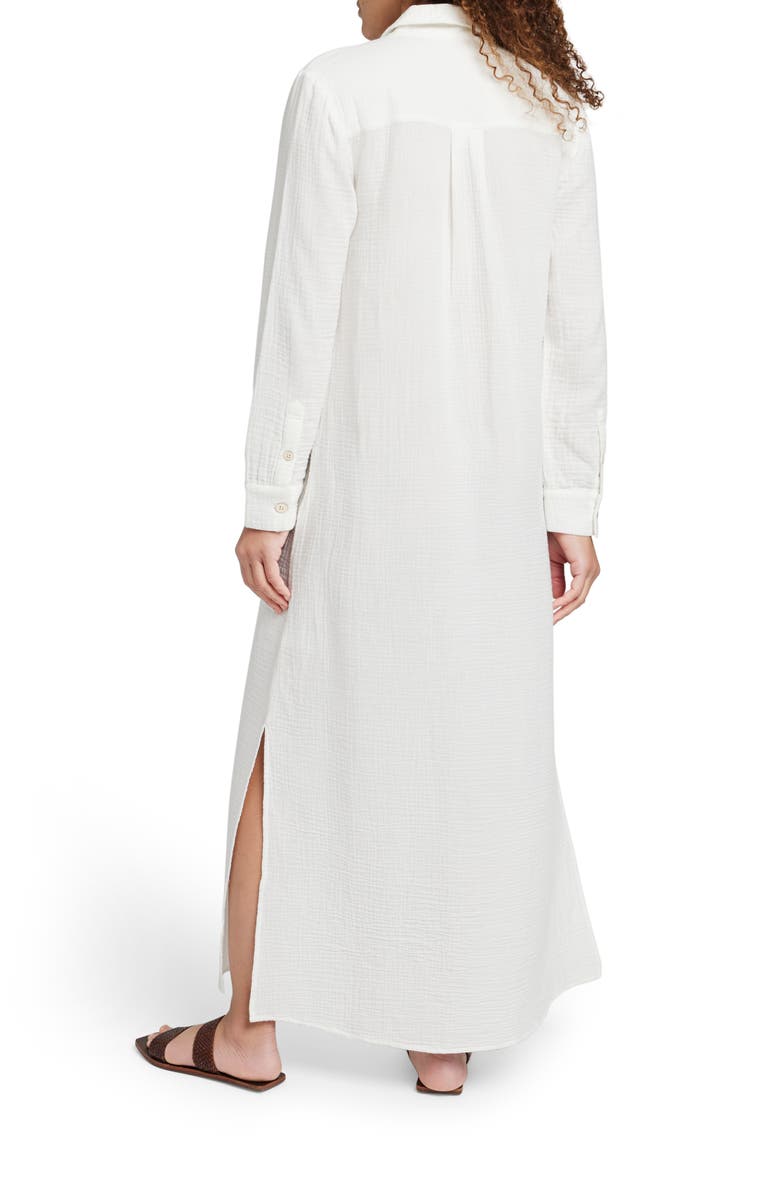 Faherty Dream Long Sleeve Organic Cotton Gauze Maxi Shirtdress, Alternate, color, 
