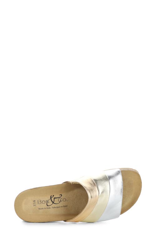 Bos. & Co. Libby Platform Wedge Slide Sandal In Pearl Combo