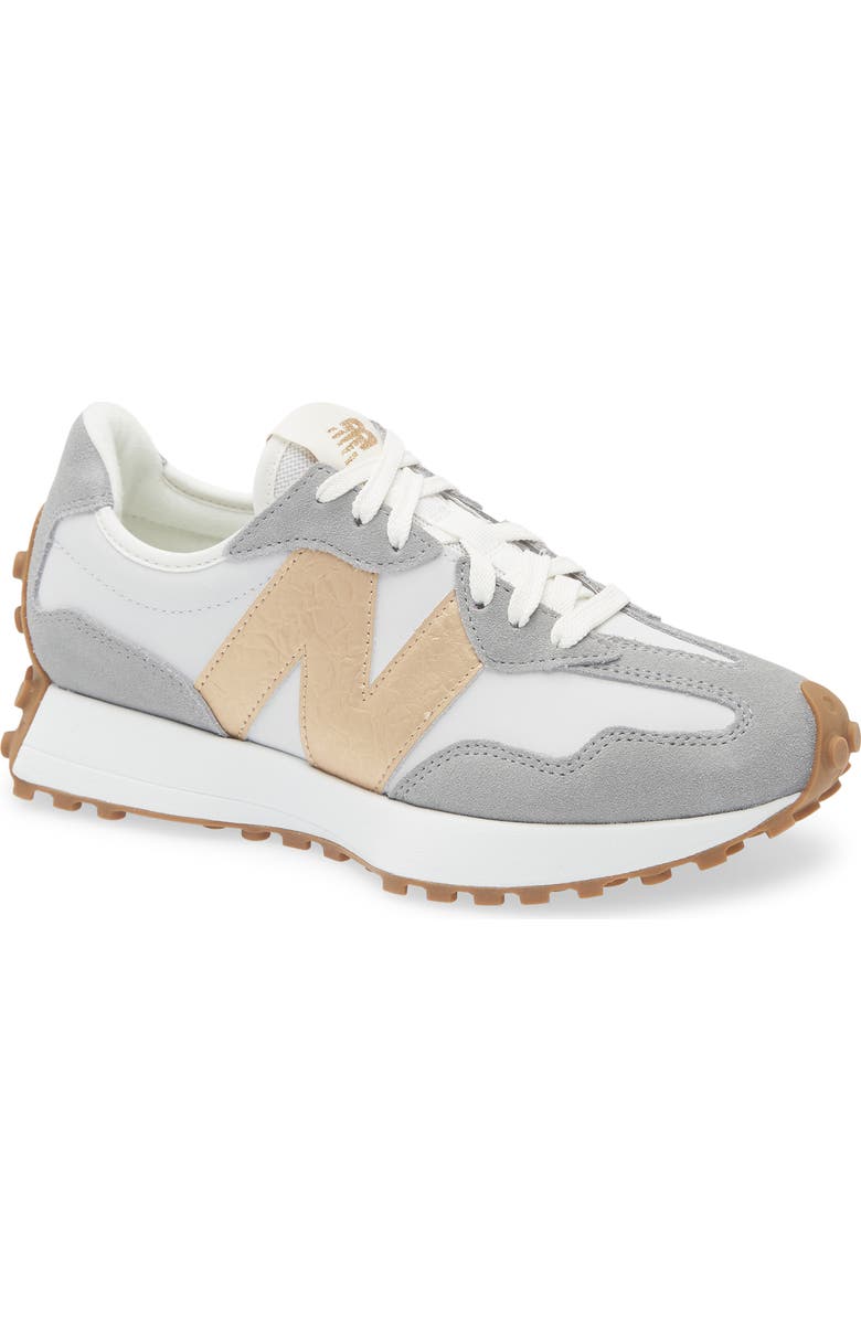 New Balance 327 Sneaker, Main, color, Grey Matter/ Gold Metallic