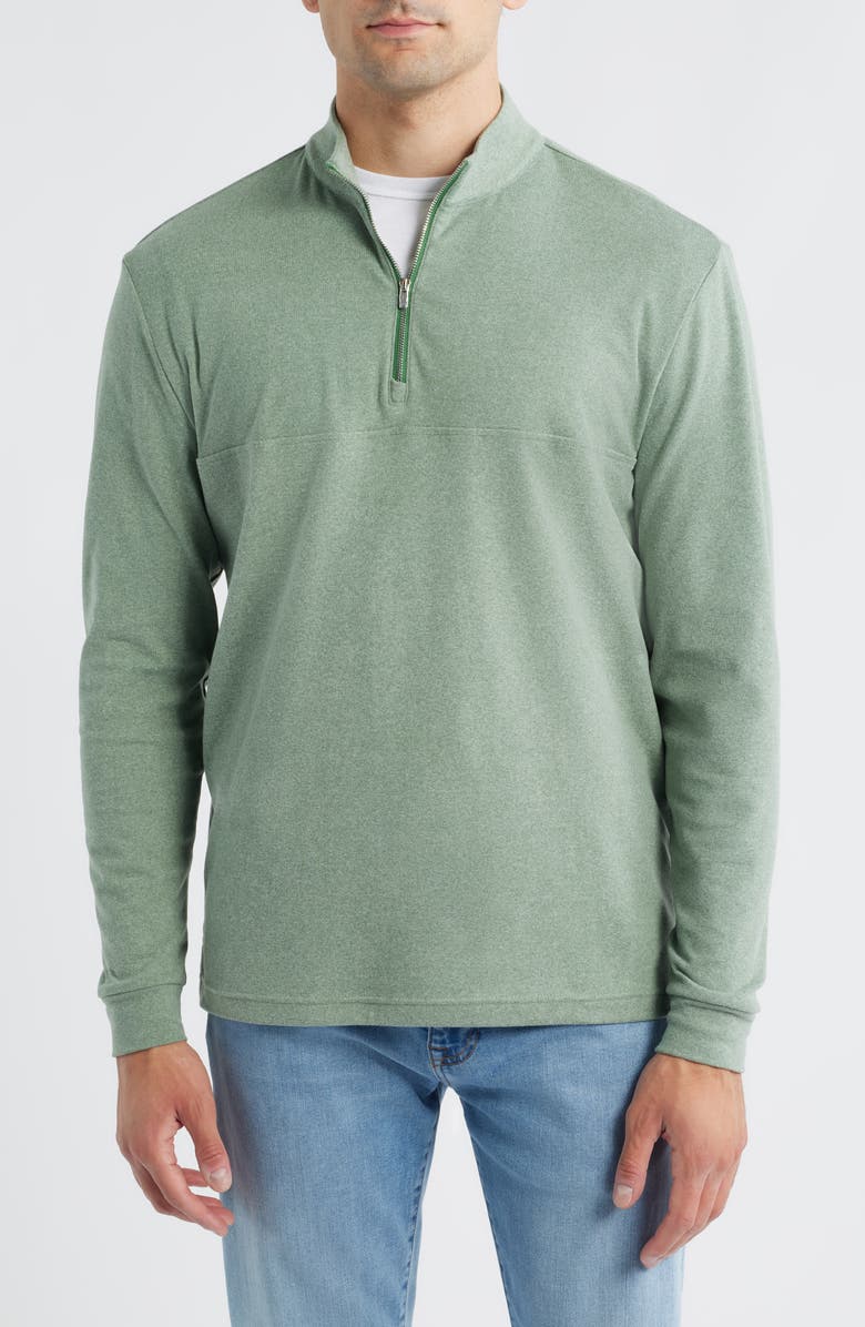 johnnie-O Mikey Quarter Zip Pullover, Main, color, Fern