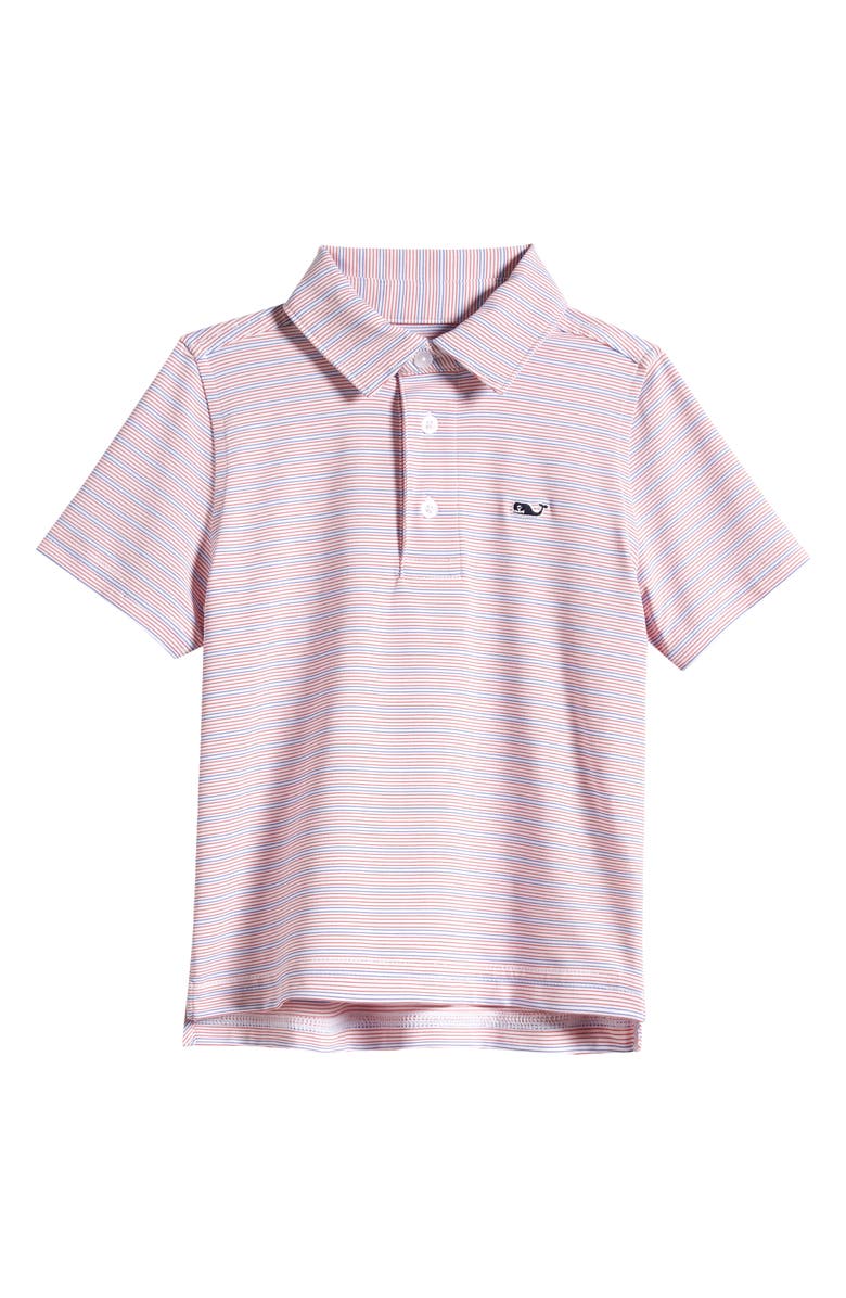 vineyard vines Kids' Sankaty Tricolor Stripe Performance Polo, Main, color, 