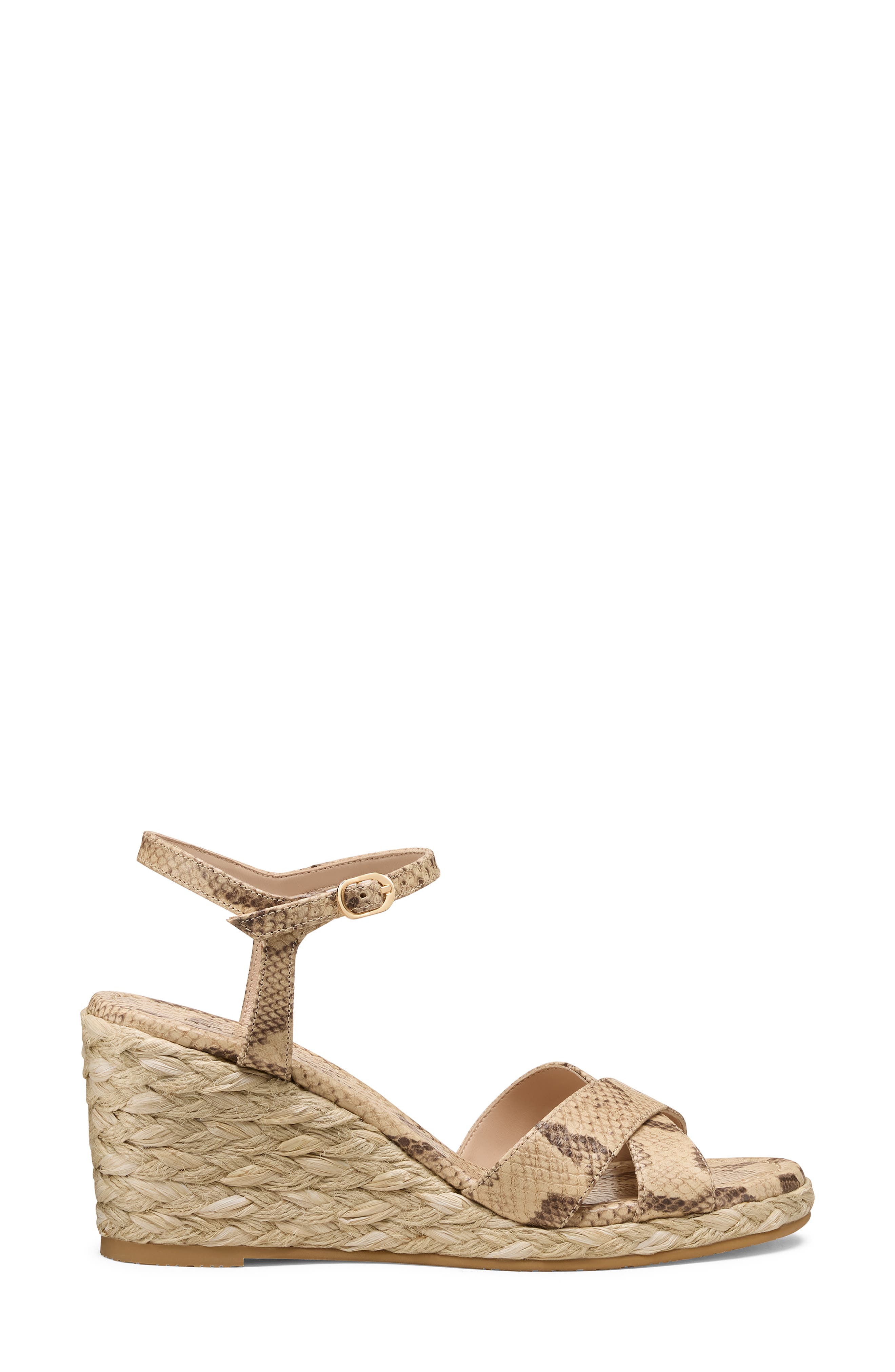 Stuart Weitzman Dayna Ankle Strap Wedge Sandal, Alternate, color, 