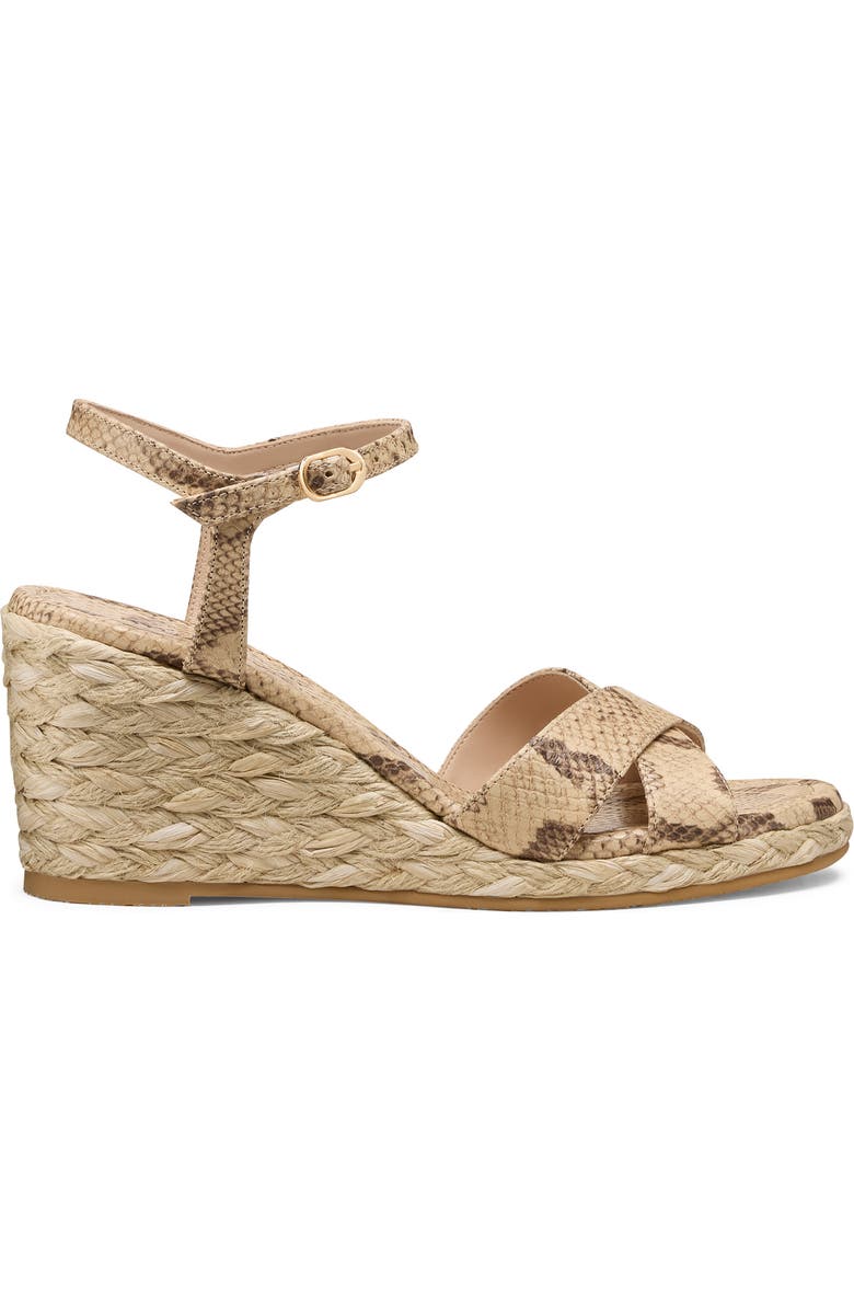 Stuart Weitzman Dayna Ankle Strap Wedge Sandal, Alternate, color,