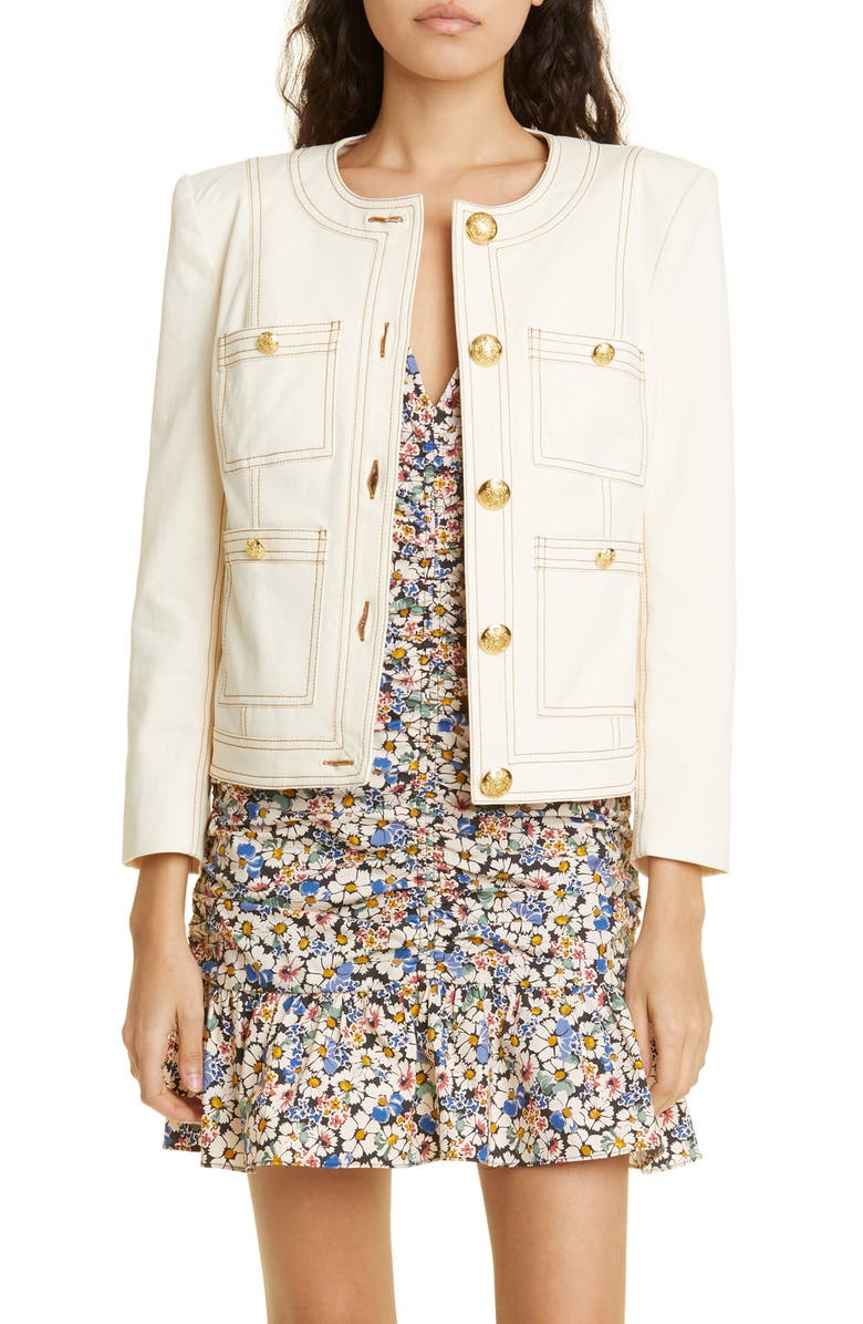 Veronica Beard Ferazia Stretch Cotton Jacket, Main, color,