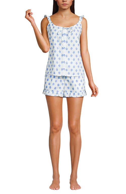 Lands' End Poplin 2 Piece Pajama Set