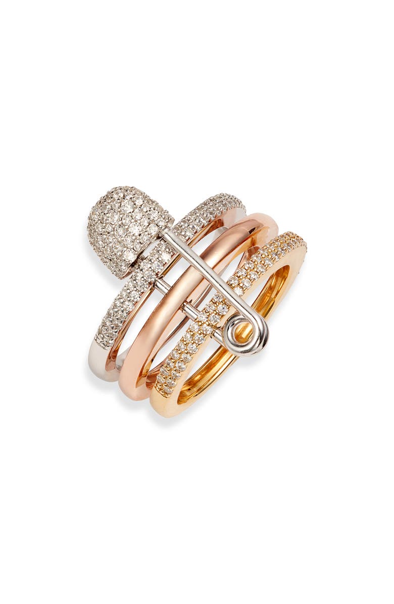 APM Monaco Baby XL Safety Pin Stack Ring, Main, color, 