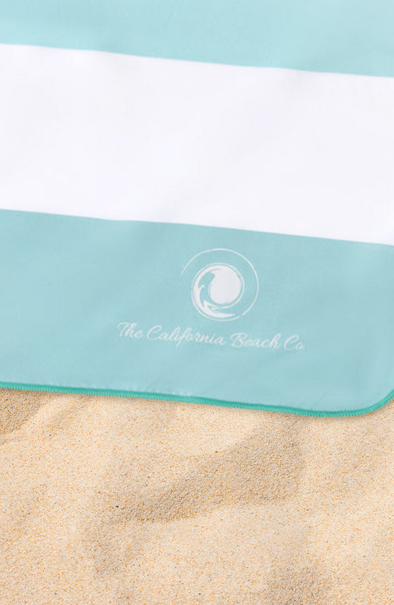 The California Beach Company Coastline Beach Towel, Alternate, color, Mint Green / White