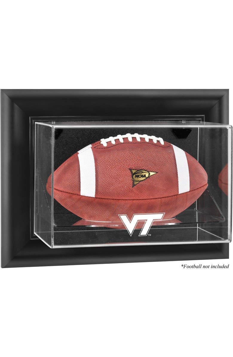 FANATICS AUTHENTIC Virginia Tech Hokies Black Framed Logo Wall-Mountable Football Display Case, Main, color,