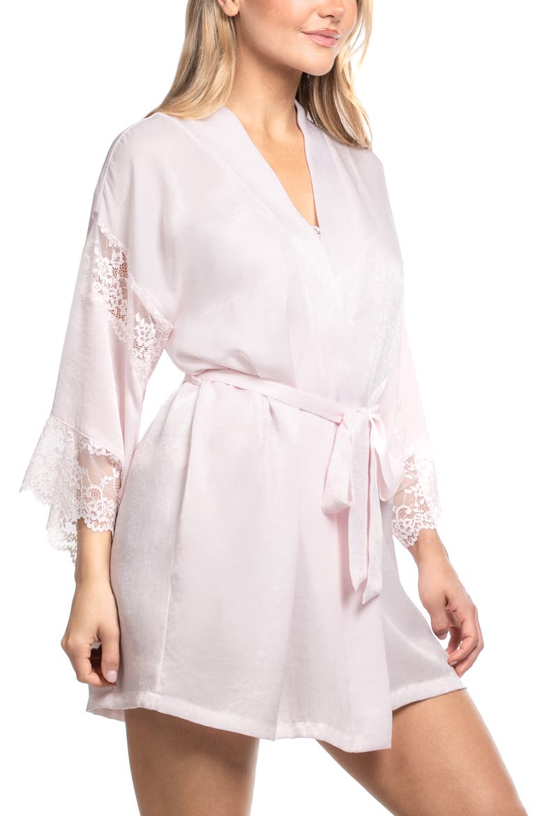 Maxine Lace Trim Robe, Alternate, color, ROSE