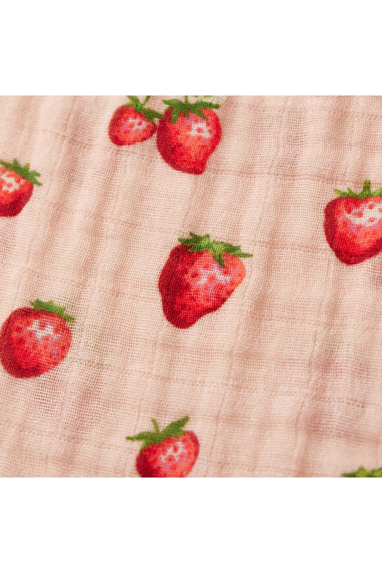 Organic Cotton Hooded Swaddle, Alternate, color, Strawberry