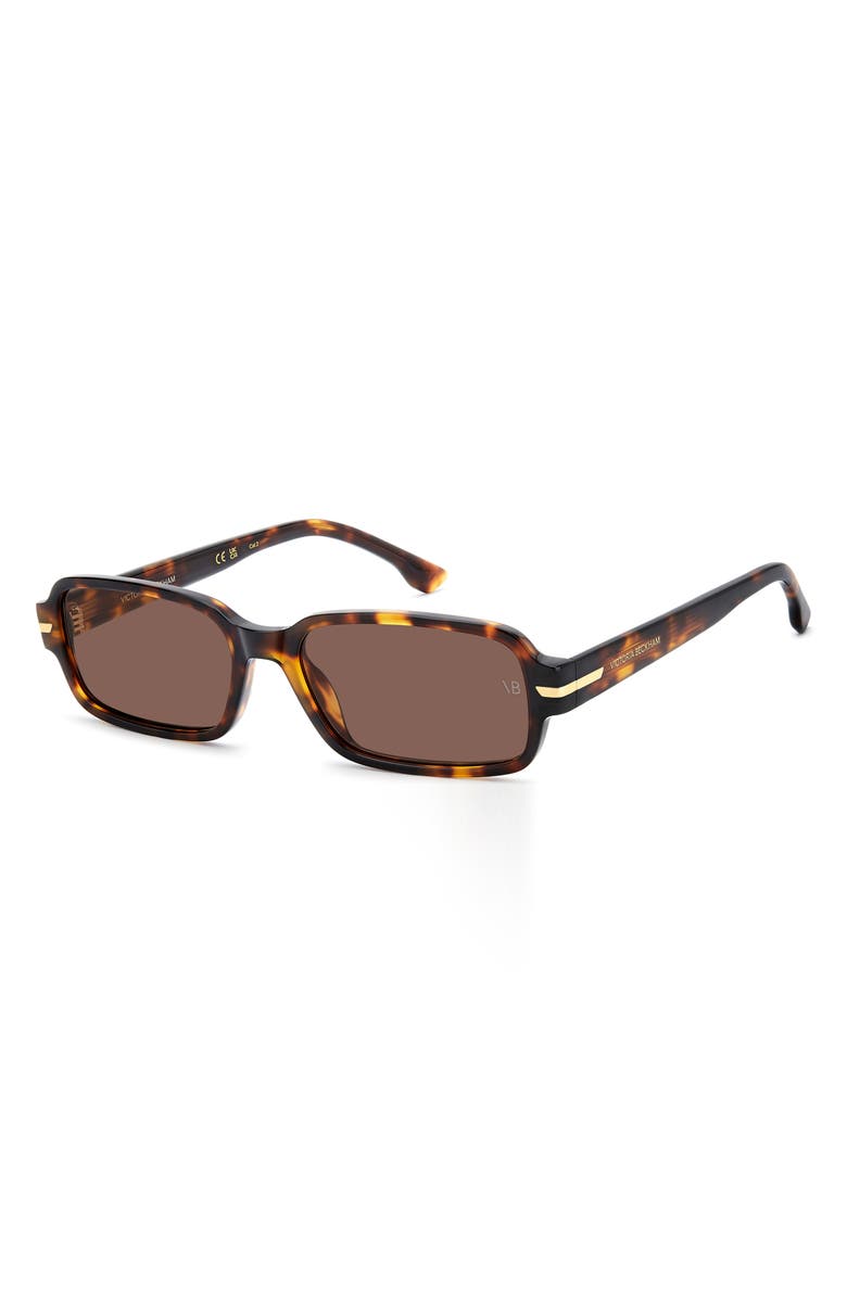 Victoria Beckham 1012 Rectangular Sunglasses, Alternate, color, Brown Havana/ Brown