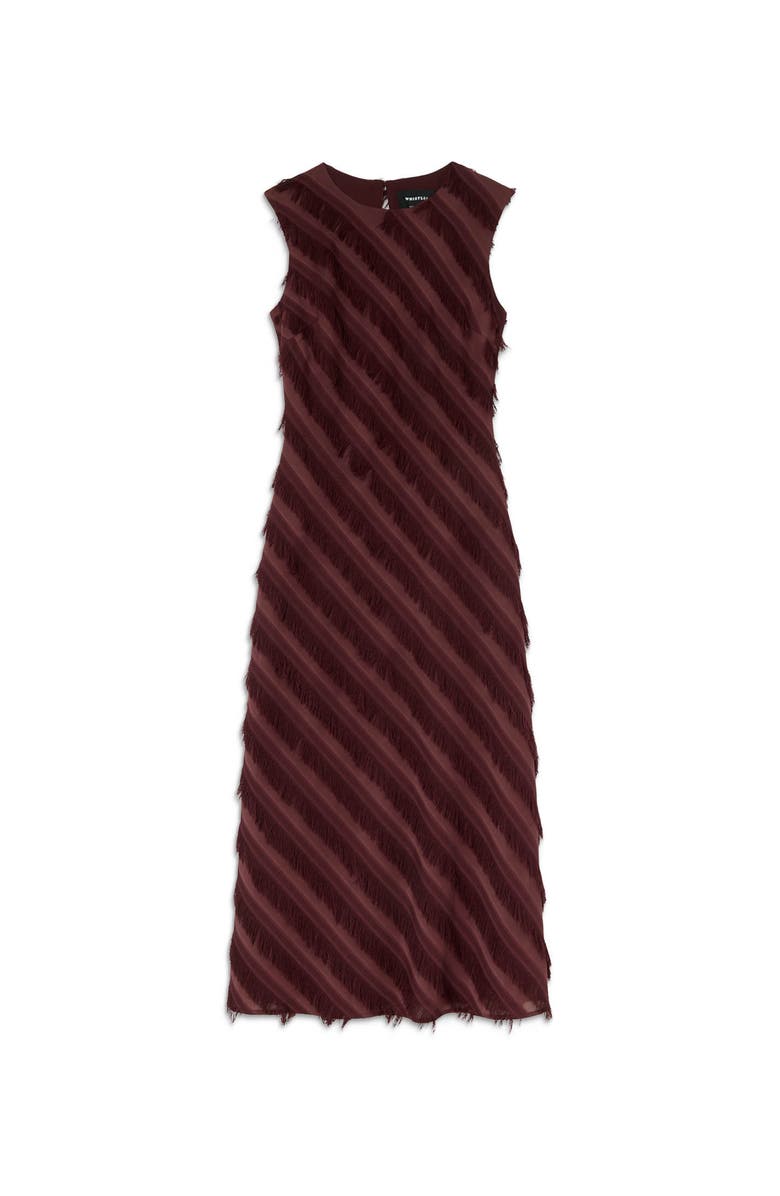 22454328 Fringe Textured Sleeveless Midi Dress, Alternate, color, Brown
