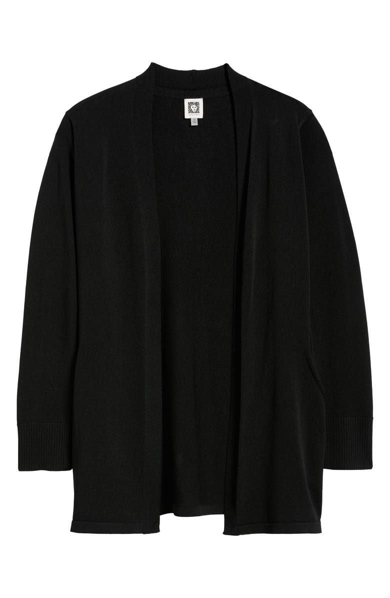 Anne Klein Kissing Front Pocket Cardigan, Alternate, color, Anne Black