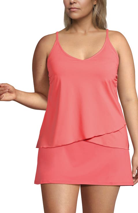 Plus Size DD-Cup Tulip Hem Tankini Top