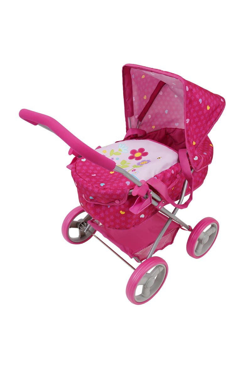 Garden Doll Pram Large Canopy, Main, color, Pink